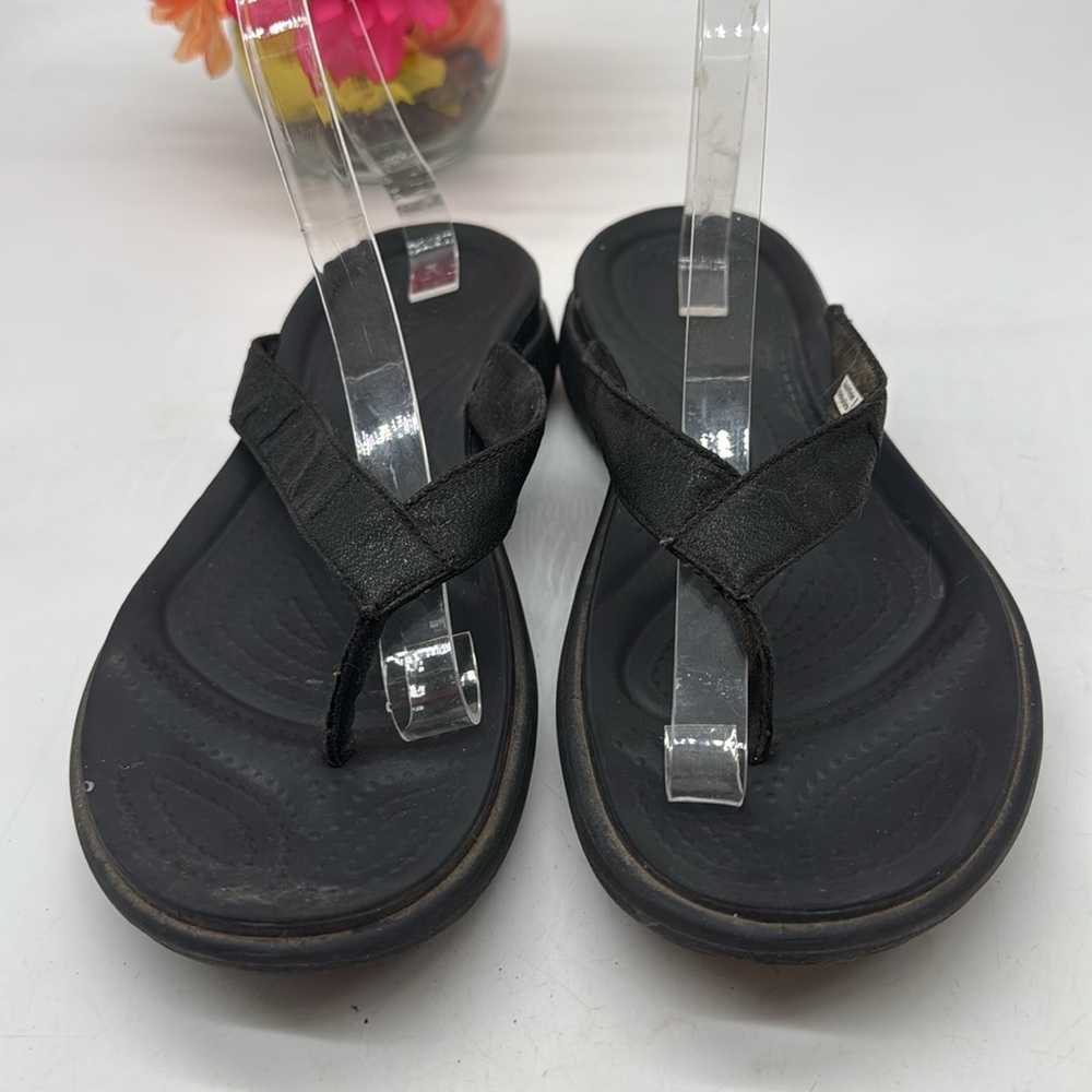 CROCS Women's Black Sandals Size 10 FFT8562F - Picture 2 of 6